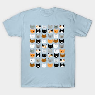 Cute Cats Pattern Calico,Tabby,Tuxedo,Ginger and Others T-Shirt